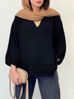 مانتو جلو بسته پایین ریش کد 6640 - تصویر 14