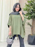 مانتو پانچ بغل سه دکمه کتایون کد 6699 - تصویر 10