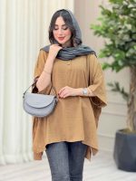 مانتو پانچ بغل سه دکمه کتایون کد 6699 - تصویر 2