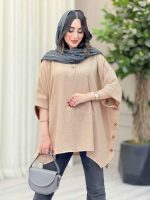 مانتو پانچ بغل سه دکمه کتایون کد 6699 - تصویر 3