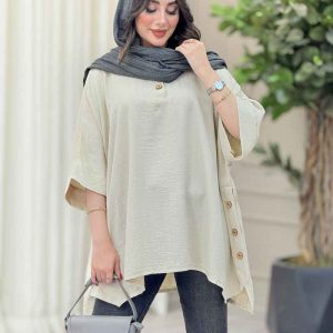 مانتو پانچ بغل سه دکمه کتایون کد 6699