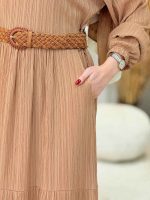 پیراهن کراش بلند چین دار کد 6650 - تصویر 22