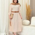 پیراهن کراش بلند چین دار کد 6650