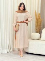 پیراهن کراش بلند چین دار کد 6650 - تصویر 21