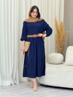 پیراهن کراش بلند چین دار کد 6650 - تصویر 6