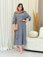 پیراهن کراش بلند چین دار کد 6650 - تصویر 19