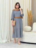 پیراهن کراش بلند چین دار کد 6650 - تصویر 5
