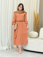 پیراهن کراش بلند چین دار کد 6650 - تصویر 18