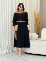 پیراهن کراش بلند چین دار کد 6650 - تصویر 17