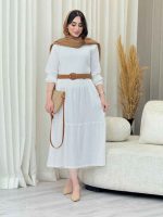 پیراهن کراش بلند چین دار کد 6650 - تصویر 2