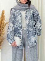 شومیز طرح دار تک جیب دوریس کد 6662