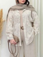 شومیز طرح دار تک جیب دوریس کد 6662 - تصویر 8