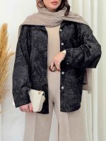 شومیز طرح دار تک جیب دوریس کد 6662 - تصویر 5