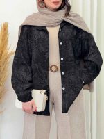 شومیز طرح دار تک جیب دوریس کد 6662 - تصویر 11