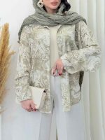 شومیز طرح دار تک جیب دوریس کد 6662 - تصویر 10