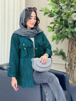 مانتو آستین پاگن سر جیب دو دکمه کد 6721 - تصویر 7