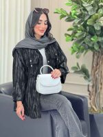 مانتو آستین پاگن سر جیب دو دکمه کد 6721 - تصویر 18