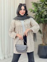 مانتو طرح بابونه آستین پیله کد 6657 - تصویر 10