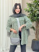 مانتو طرح بابونه آستین پیله کد 6657 - تصویر 18