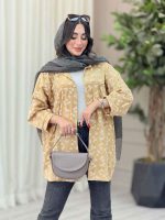 مانتو طرح بابونه آستین پیله کد 6657 - تصویر 8