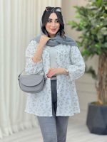 مانتو طرح بابونه آستین پیله کد 6657 - تصویر 3