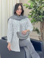 مانتو طرح بابونه آستین پیله کد 6657 - تصویر 12