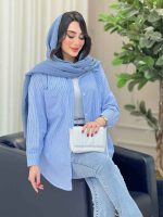 مانتو راه راه تک جیب پانیا کد 6703 - تصویر 10