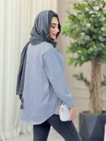 مانتو راه راه تک جیب پانیا کد 6703 - تصویر 12