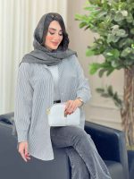 مانتو راه راه تک جیب پانیا کد 6703 - تصویر 4