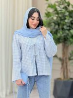 مانتو چهارخونه جلو بند کد 4968 - تصویر 2