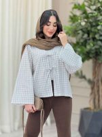 مانتو چهارخونه جلو بند کد 4968 - تصویر 5