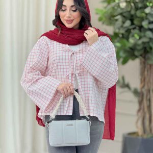 مانتو چهارخونه جلو بند کد 4968