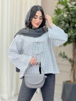 مانتو چهارخونه جلو بند کد 4968 - تصویر 7