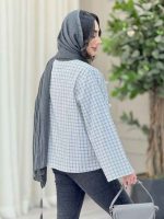 مانتو چهارخونه جلو بند کد 4968 - تصویر 10