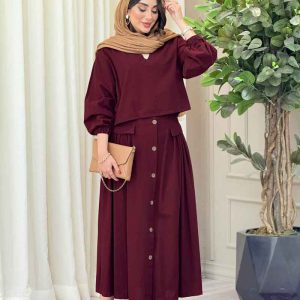 ست شومیز جلوبسته و دامن کد 6592
