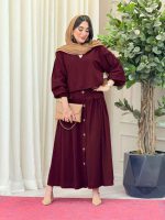 ست شومیز جلوبسته و دامن کد 6592 - تصویر 7