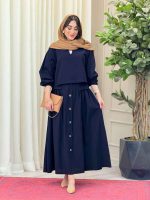 ست شومیز جلوبسته و دامن کد 6592 - تصویر 19