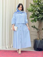 ست شومیز جلوبسته و دامن کد 6592 - تصویر 15