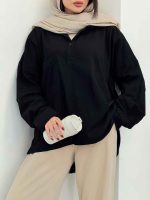 شومیز یقه دو دکمه تک جیب کد 6670 - تصویر 14