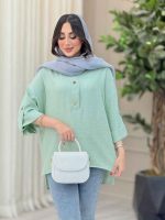 مانتو دو دکمه بغل چاک کد 6684 - تصویر 18