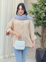 مانتو دو دکمه بغل چاک کد 6684 - تصویر 2
