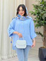 مانتو دو دکمه بغل چاک کد 6684 - تصویر 3