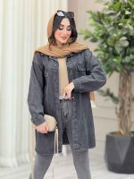 مانتو جین دو جیب پاکتی آنیسا کد 6712