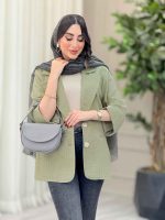 مانتو آستین پاکتی جیب نما ترگل کد 6690 - تصویر 3