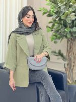 مانتو آستین پاکتی جیب نما ترگل کد 6690 - تصویر 14