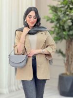 مانتو آستین پاکتی جیب نما ترگل کد 6690 - تصویر 9