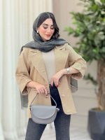 مانتو آستین پاکتی جیب نما ترگل کد 6690 - تصویر 15