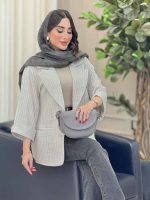مانتو آستین پاکتی جیب نما ترگل کد 6690 - تصویر 2