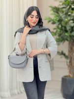 مانتو آستین پاکتی جیب نما ترگل کد 6690 - تصویر 16