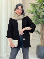 مانتو آستین پاکتی جیب نما ترگل کد 6690 - تصویر 4
